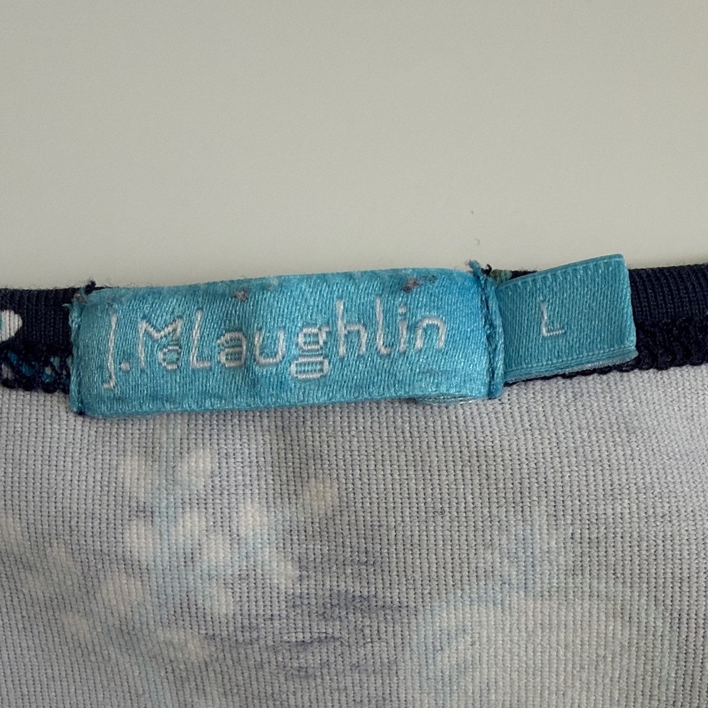 Floral Long Sleeve Top in Navy and Light Blue - Picture 2 of 3